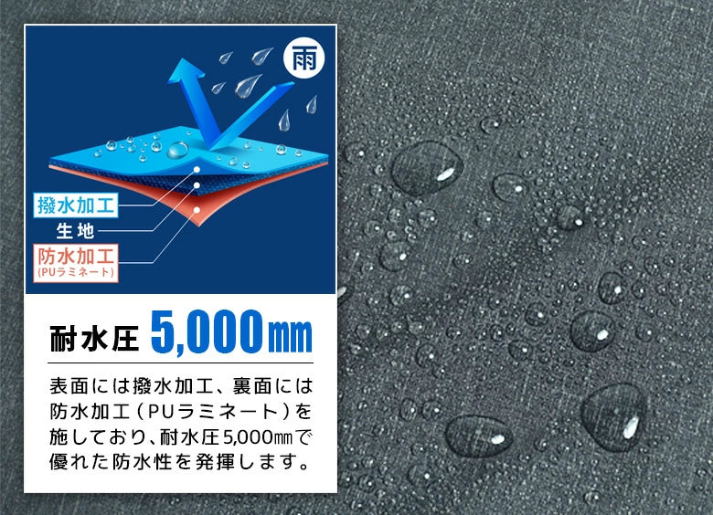 AETONYX 回転フード付き レインポンチョ&透湿 防水 レインパンツ 上下セット - set-750_813