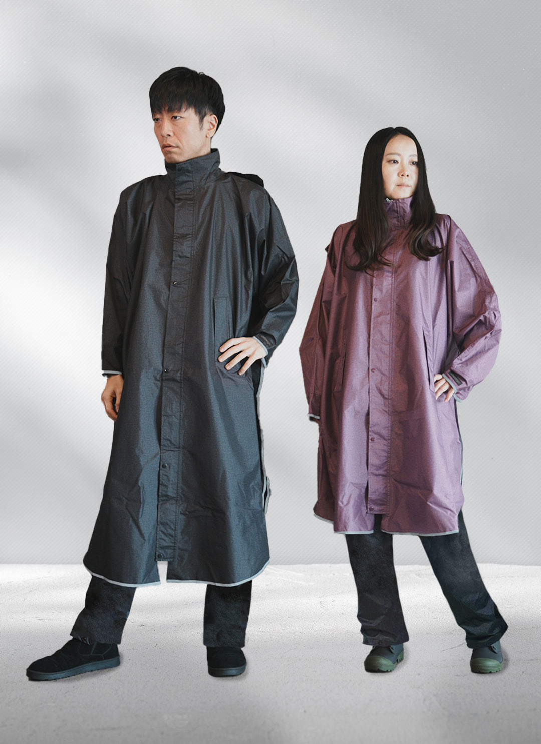 AETONYX 回転フード付き レインポンチョ&透湿 防水 レインパンツ 上下セット - set-750_813